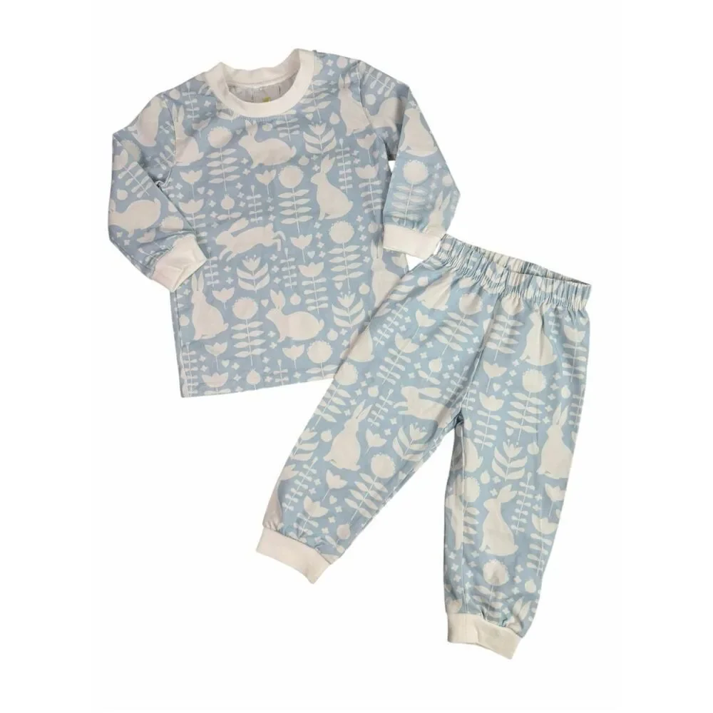 Stitchy Fish Boutique 12 Months Light Blue White Rabbit set